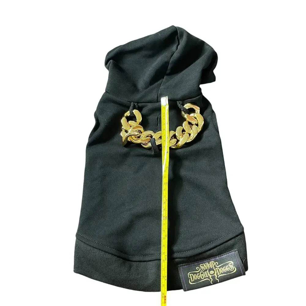 Snoop Doggie Doggs Deluxe Pet Hoodie Off The Chain XS New X-Small Black Gold